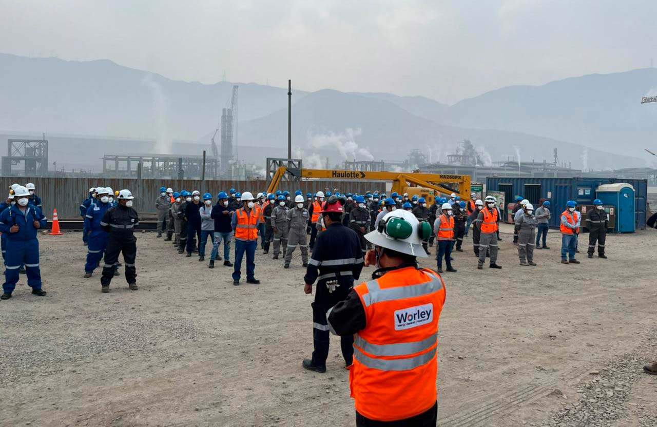 Personal en proyecto Intercambiador refinería Cajamarquilla
